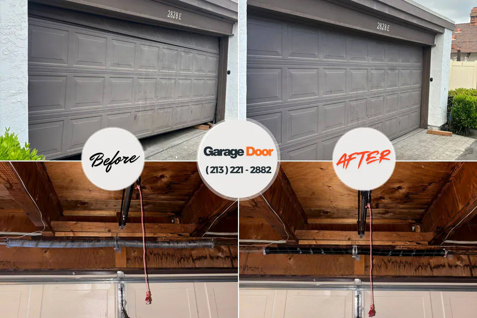 Before and after: garage door repair Garfield, NJ